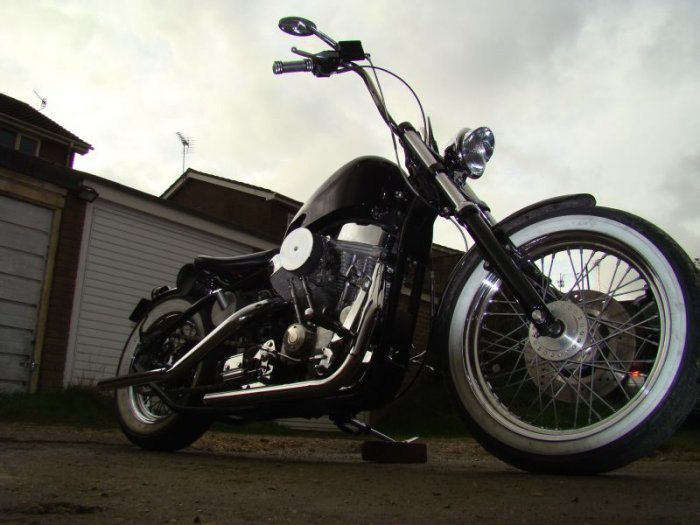 Adrian's 81 Bobber with our 39mm wide glide kit